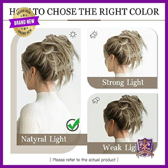 5-Piece Messy Bun Hairpiece Set with Elastic Bands for Quick Updos